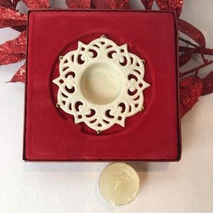Lenox “Sparkle”Porcelain SnowLight Votive Tealight Candle Holder Collectible NIB